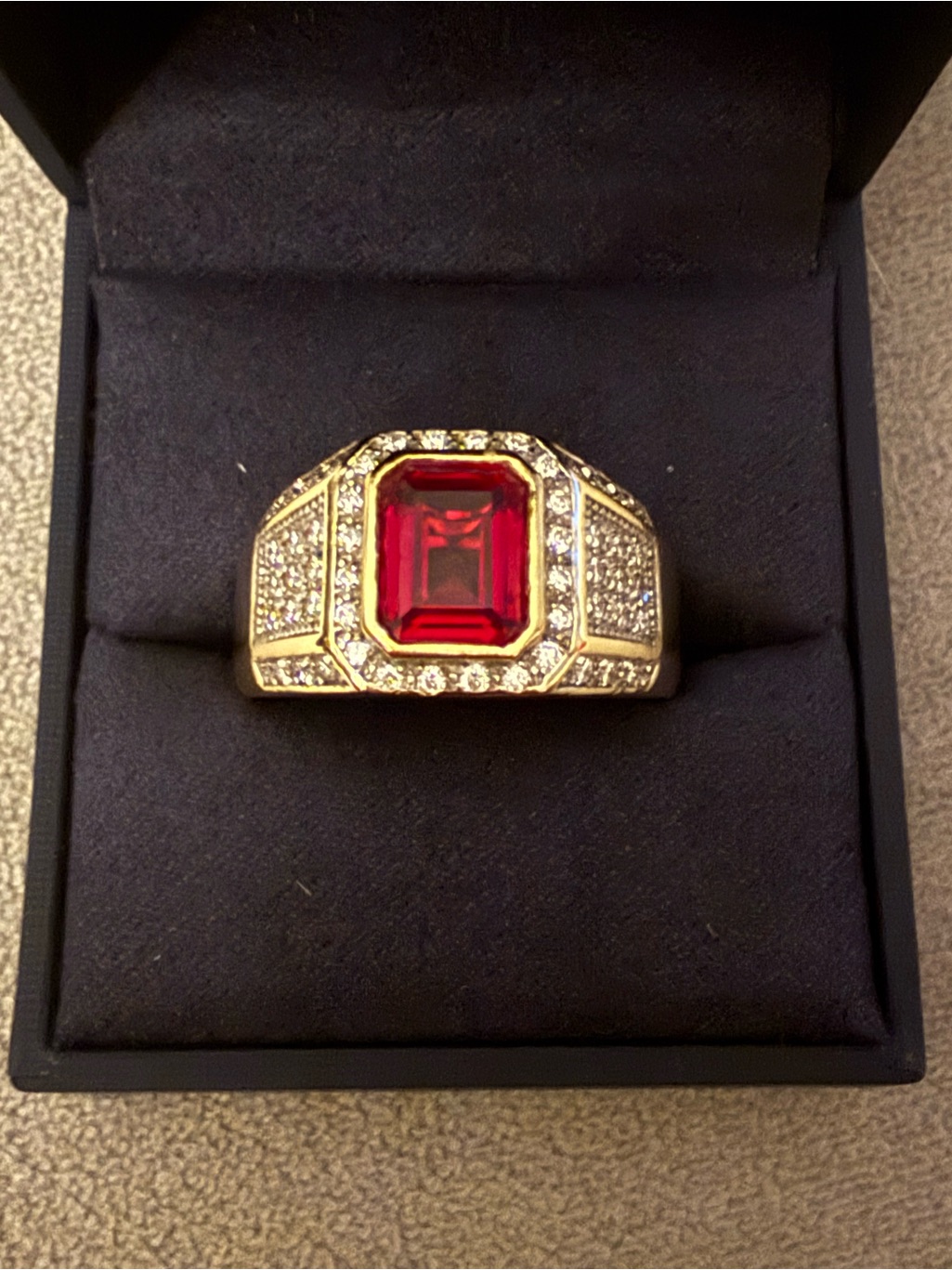 3.0 Carat Ruby W/0.50 Cttw. Of Lab Created Diamonds